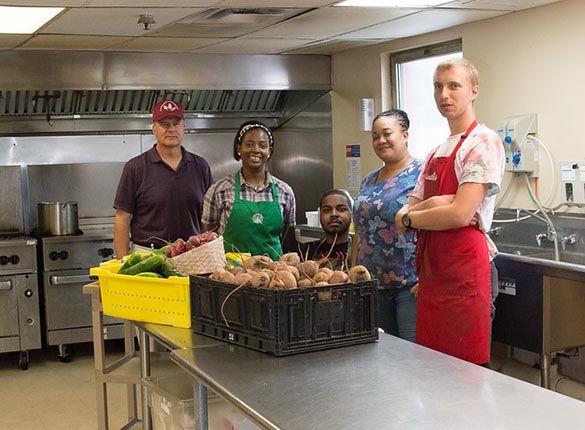 receive-4-thank you - people at kitchen work table